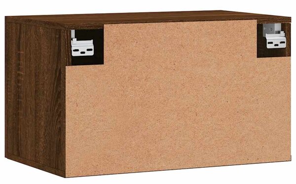Barna tölgyszínű szerelt fa faliszekrény 60 x 36,5 x 35 cm