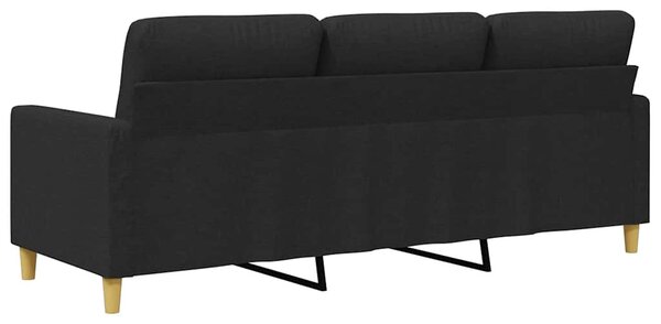 3 személyes fekete szövetkanapé 180 cm