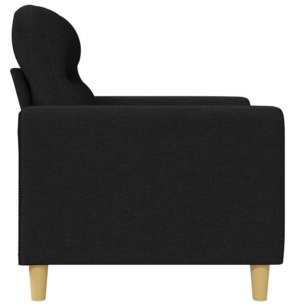 Kétszemélyes fekete szövetkanapé 140 cm