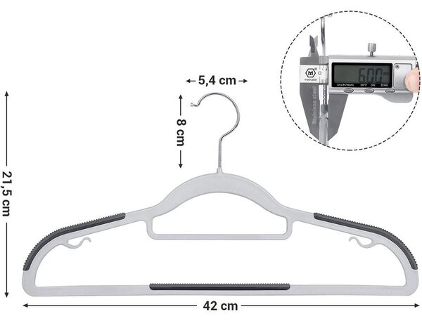 Csúszásmentes Ruhaakasztók 30 db, 42 cm széles