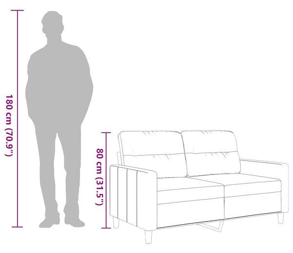 Kétszemélyes barna szövetkanapé 120 cm