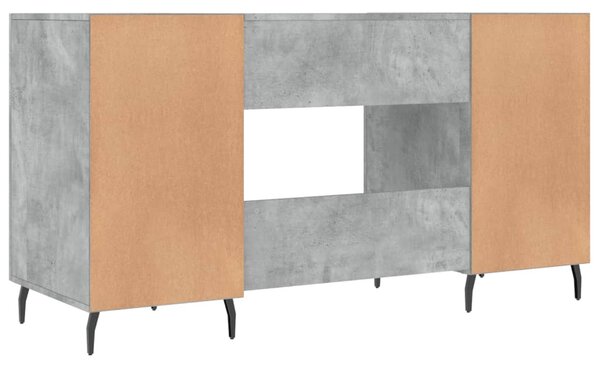 Betonszürke szerelt fa íróasztal 140 x 50 x 75 cm