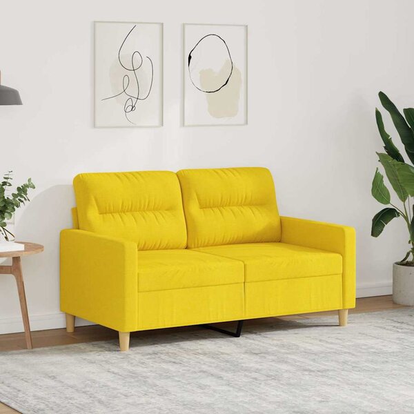 2 személyes világossárga szövet kanapé 120 cm