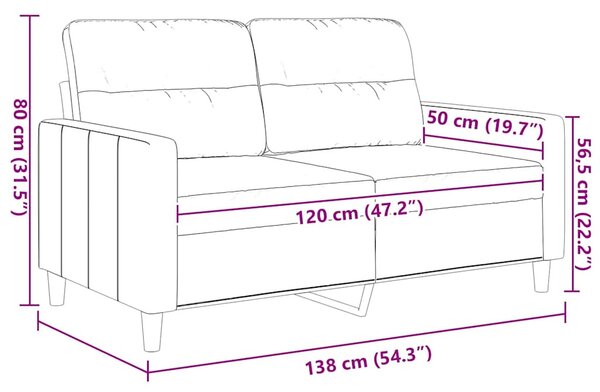 2 személyes világossárga szövet kanapé 120 cm