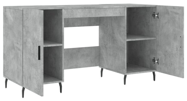 Betonszürke szerelt fa íróasztal 140 x 50 x 75 cm