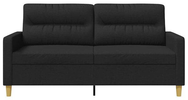 Kétszemélyes fekete szövetkanapé 140 cm