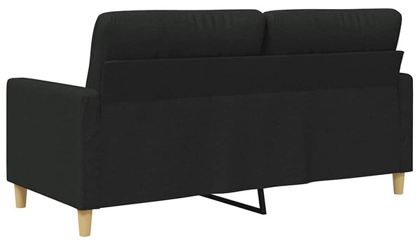 Kétszemélyes fekete szövetkanapé 140 cm