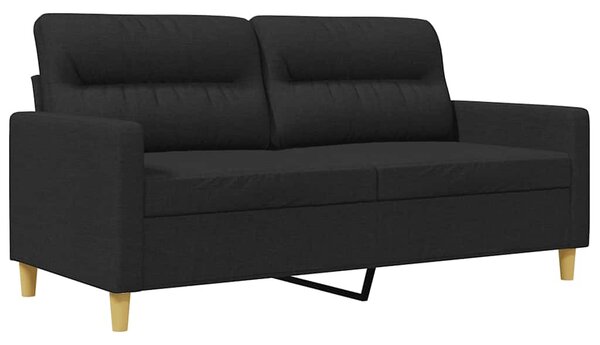 Kétszemélyes fekete szövetkanapé 140 cm