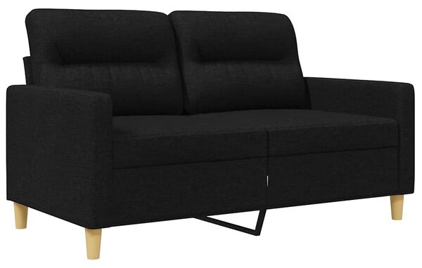 Kétszemélyes fekete szövetkanapé 120 cm