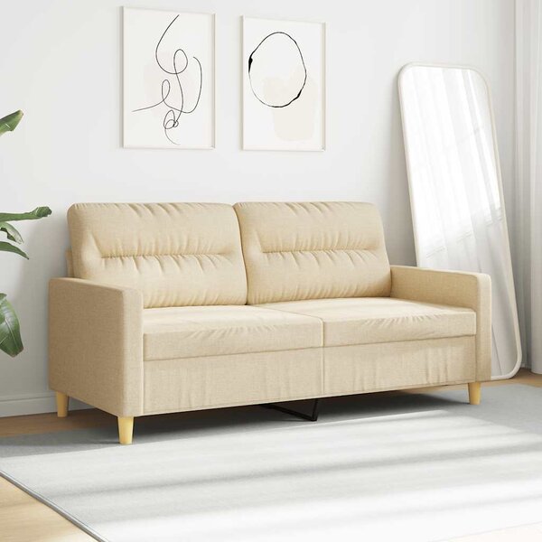 Kétszemélyes krémszínű szövetkanapé 140 cm