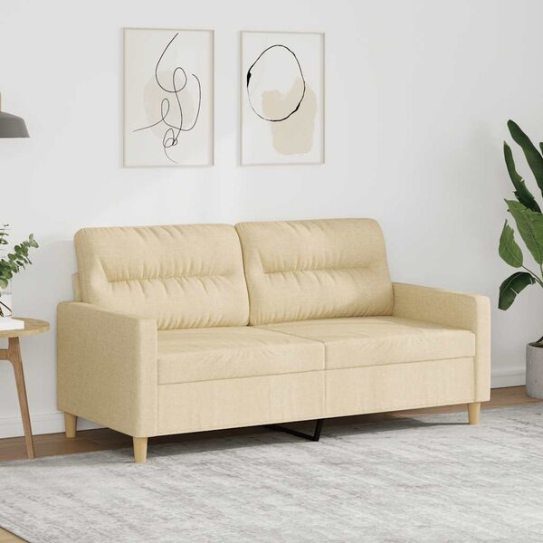 Kétszemélyes krémszínű szövetkanapé 140 cm