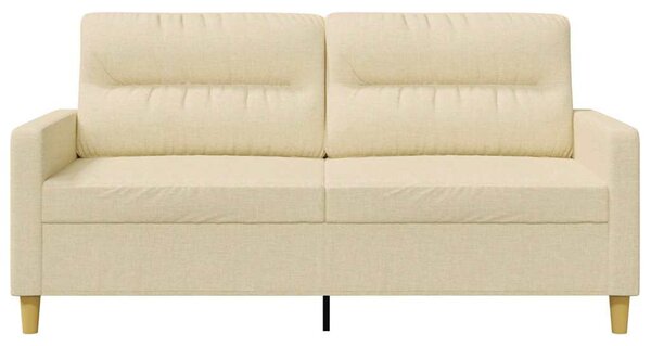 Kétszemélyes krémszínű szövetkanapé 140 cm