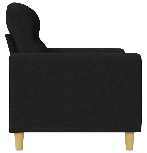 Kétszemélyes fekete szövetkanapé 120 cm