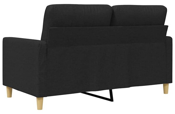 Kétszemélyes fekete szövetkanapé 120 cm