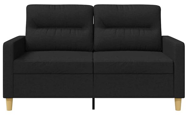 Kétszemélyes fekete szövetkanapé 120 cm