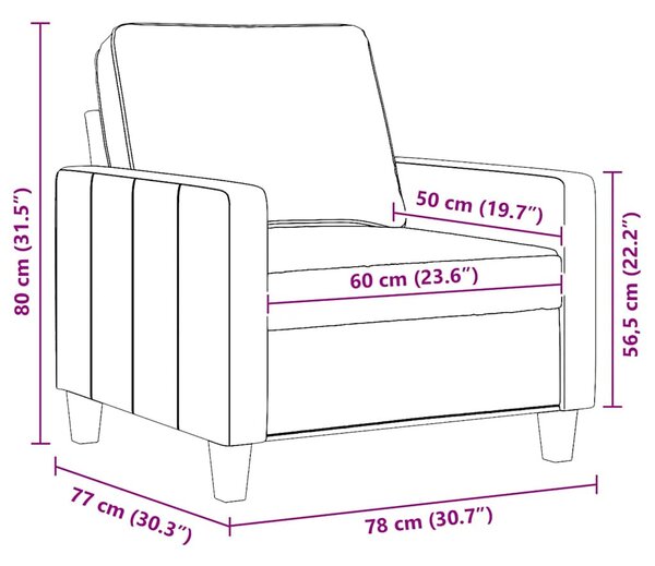 Sötétszürke szövet kanapéfotel 60 cm