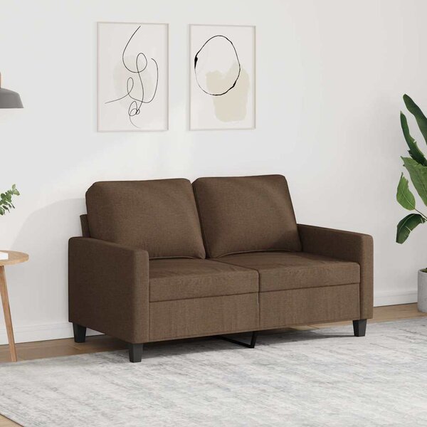 Kétszemélyes barna szövetkanapé 120 cm