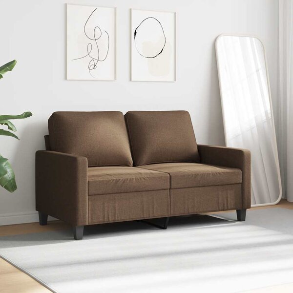 Kétszemélyes barna szövetkanapé 120 cm