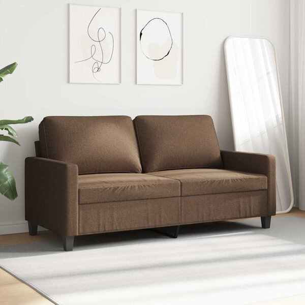 Kétszemélyes barna szövetkanapé 140 cm