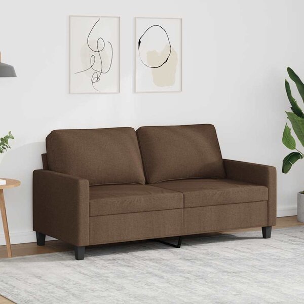 Kétszemélyes barna szövetkanapé 140 cm