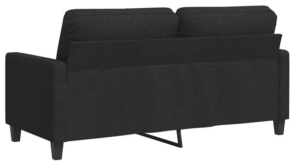 Kétszemélyes fekete szövetkanapé 140 cm
