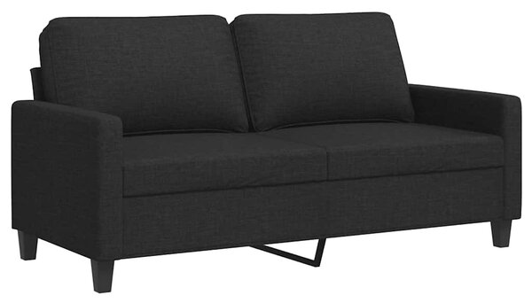 Kétszemélyes fekete szövetkanapé 140 cm