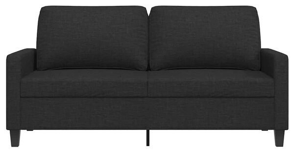 Kétszemélyes fekete szövetkanapé 140 cm