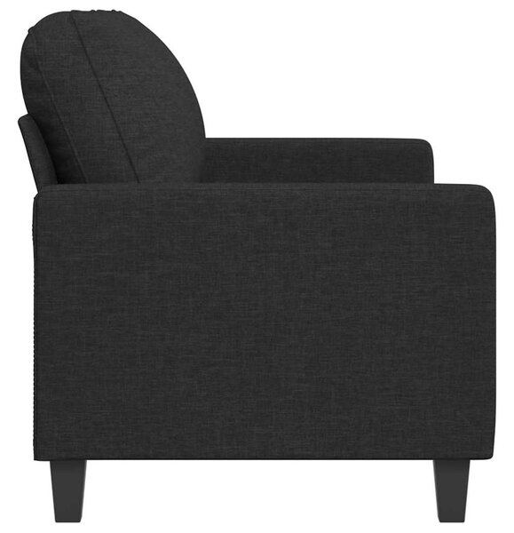 Kétszemélyes fekete szövetkanapé 140 cm