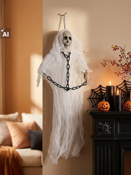 Sinsay - Fali dekoráció Halloween mintával - fehér