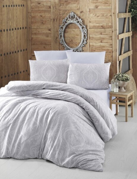 Elegante szürke pamut ágyneműhuzat TiaHome - 1x Párna 90x70cm, 1x Paplan 140x200cm