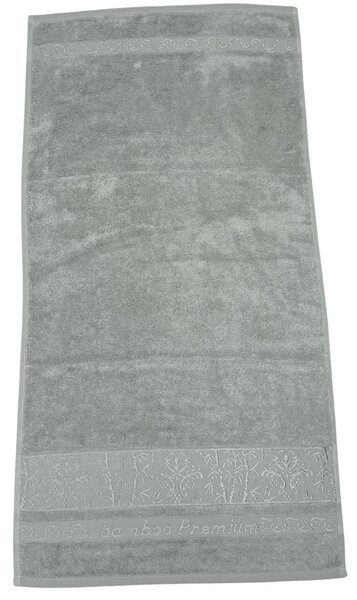 Bambusz törölköző, szürke, klasszikus, 50x90cm, TiaHome