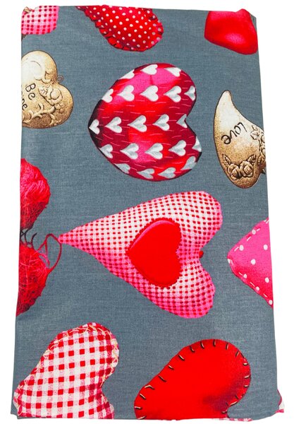 Deluxe 3D Love szürke pamut ágyneműhuzat - 1x Párna 90x70cm, 1x Paplan 140x200cm