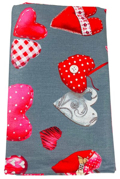 Deluxe 3D Love szürke pamut ágyneműhuzat - 1x Párna 90x70cm, 1x Paplan 140x200cm