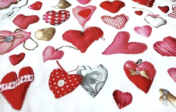 Deluxe 3D Love fehér pamut ágyneműhuzat TiaHome - 1x Párna 90x70cm, 1x Paplan 140x200cm