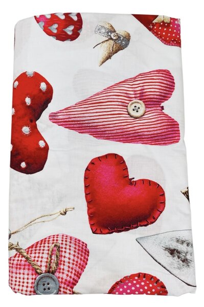 Deluxe 3D Love fehér pamut ágyneműhuzat TiaHome - 1x Párna 90x70cm, 1x Paplan 140x200cm