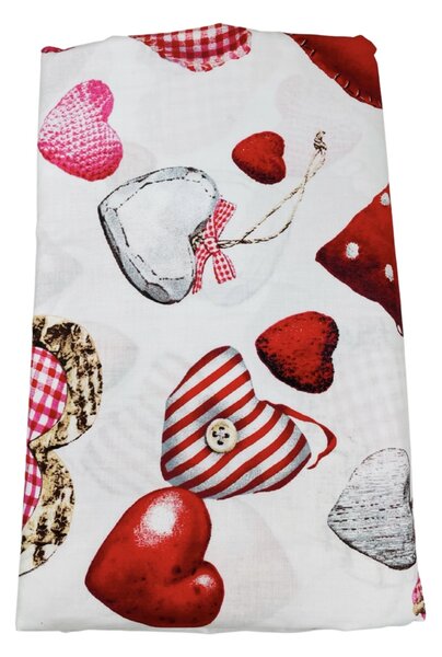 Deluxe 3D Love fehér pamut ágyneműhuzat TiaHome - 1x Párna 90x70cm, 1x Paplan 140x200cm