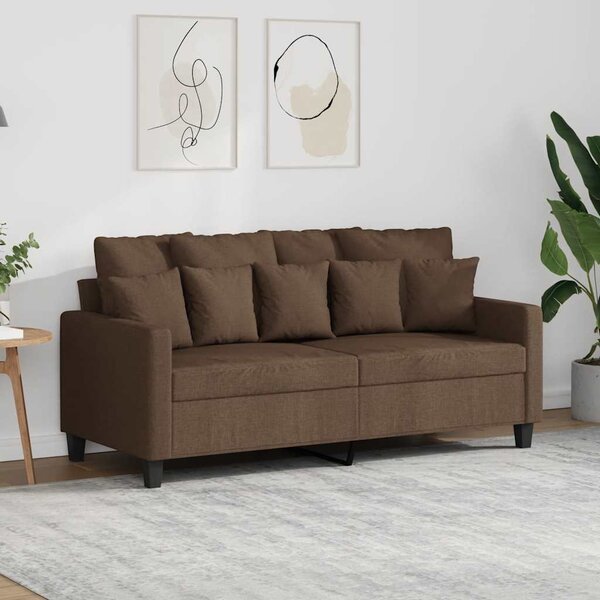 Kétszemélyes barna szövetkanapé 140 cm