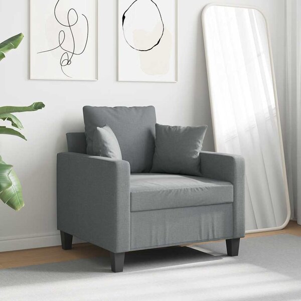 Világosszürke szövet kanapéfotel 60 cm