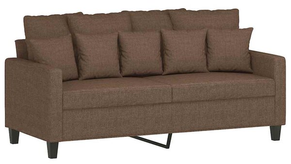 Kétszemélyes barna szövetkanapé 140 cm