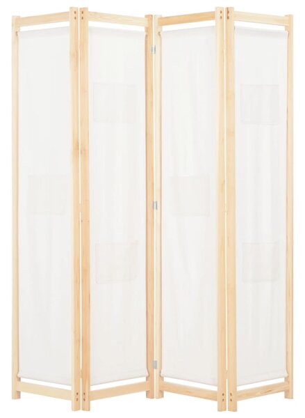 VidaXL krémszínű 4-paneles szövetparaván 160 x 170 x 4 cm