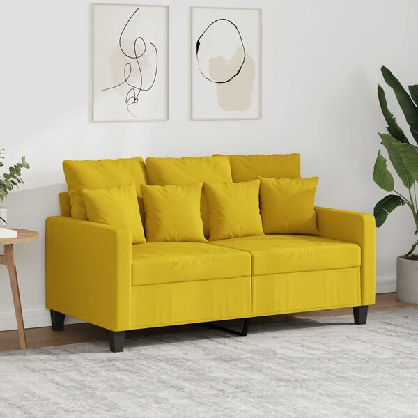2 személyes világossárga szövet kanapé 120 cm