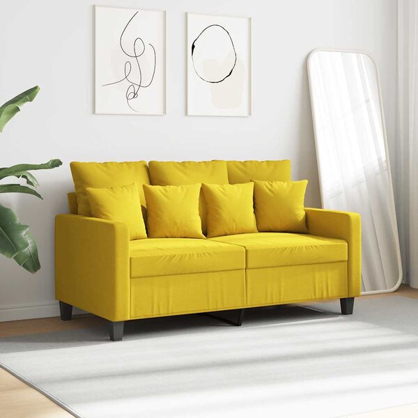 2 személyes világossárga szövet kanapé 120 cm