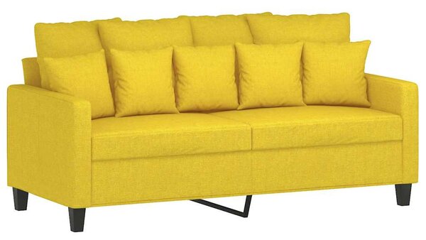 2 személyes világossárga szövet kanapé 140 cm