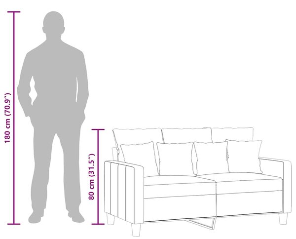 Kétszemélyes fekete szövetkanapé 120 cm