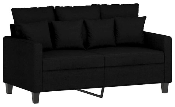 Kétszemélyes fekete szövetkanapé 120 cm
