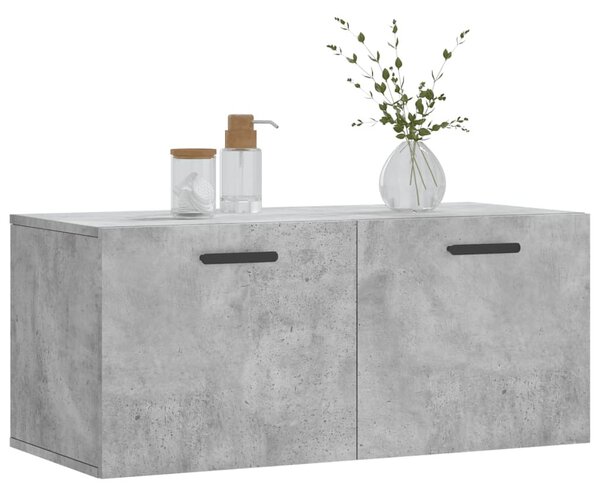 Betonszürke szerelt fa faliszekrény 80 x 36,5 x 35 cm
