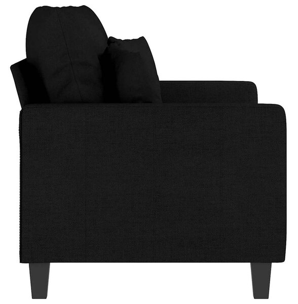 Kétszemélyes fekete szövetkanapé 120 cm