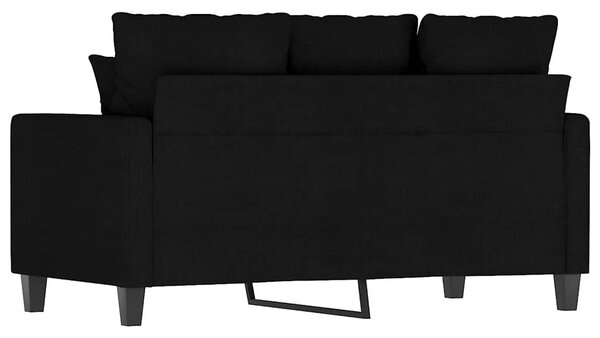 Kétszemélyes fekete szövetkanapé 120 cm