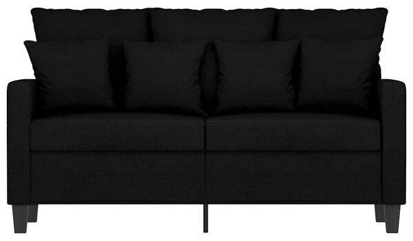 Kétszemélyes fekete szövetkanapé 120 cm