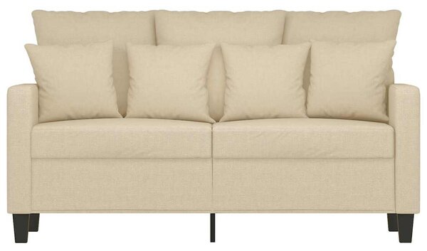 Kétszemélyes krémszínű szövetkanapé 120 cm